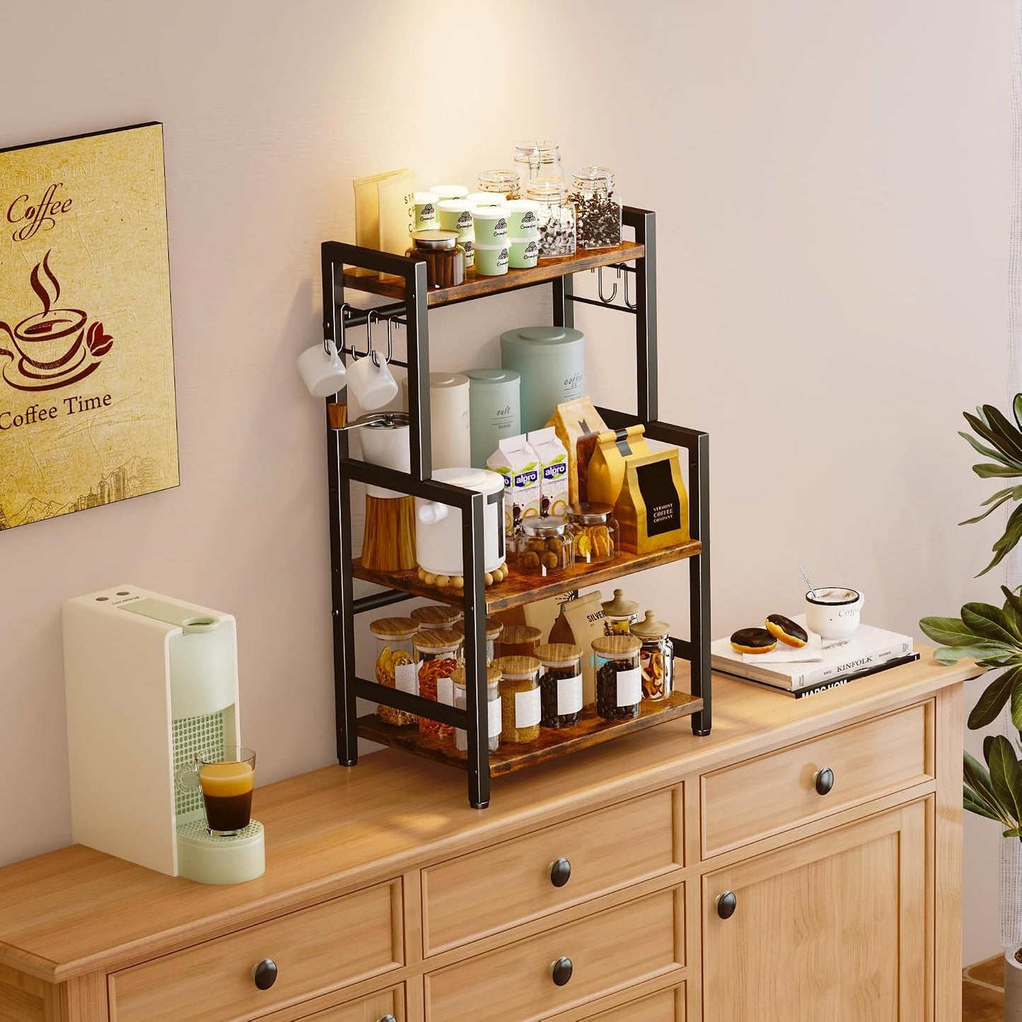 Organizador de encimera de cocina, organizador grande de 3 niveles...