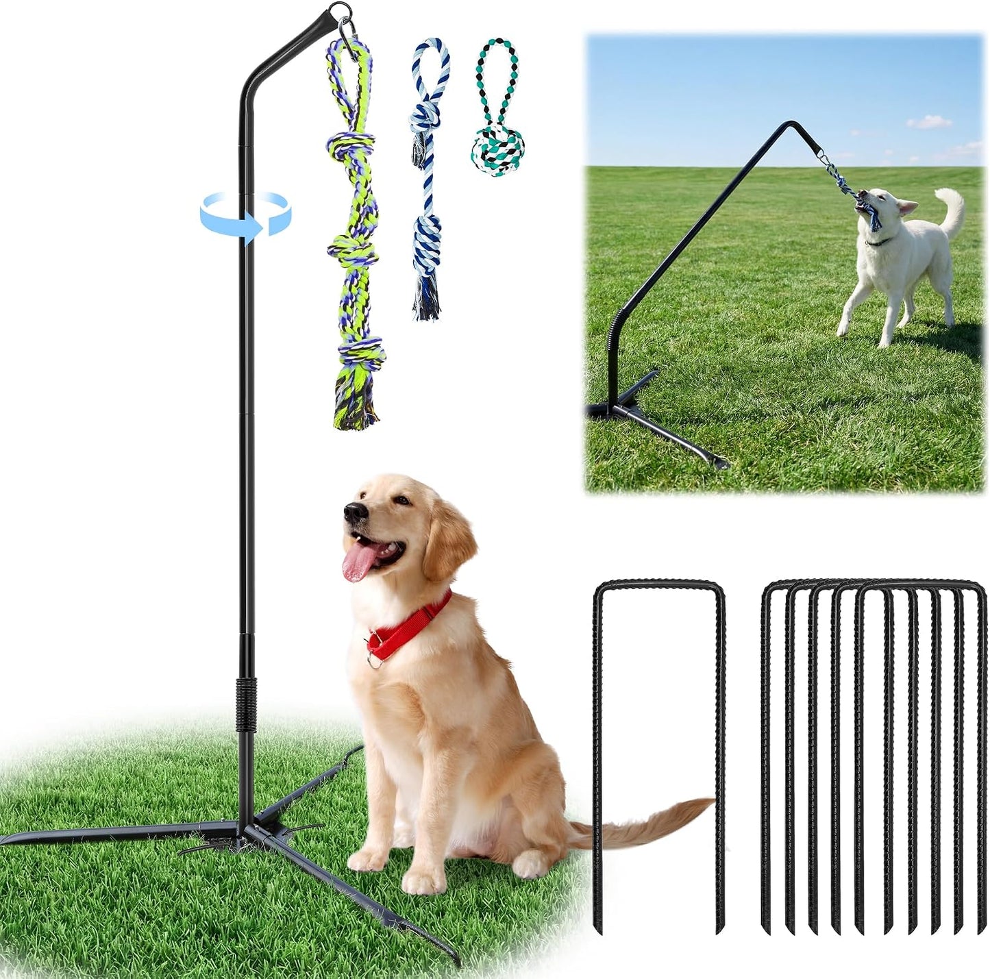Estante de juguete para perros con correa para exteriores, 25 a 68...