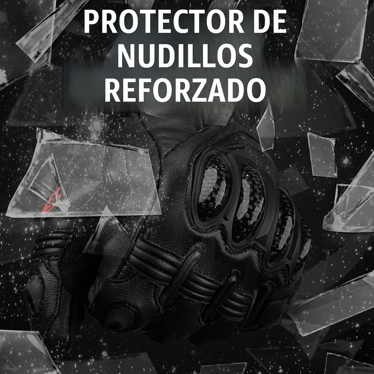 J.A.G. Guantes de Motocicleta de Piel para Hombre - Protección de N...