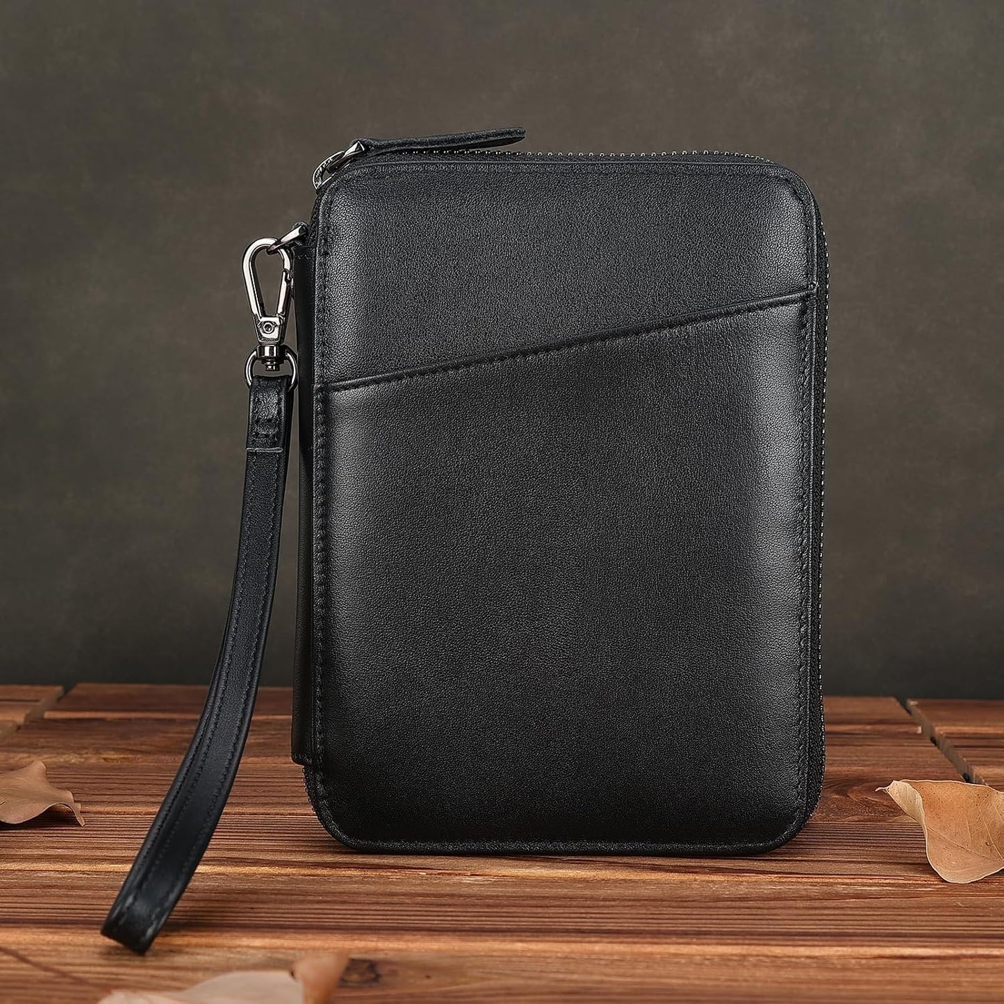 Polare - Cartera de piel napa, para pasaporte familiar, para 4 pasa...