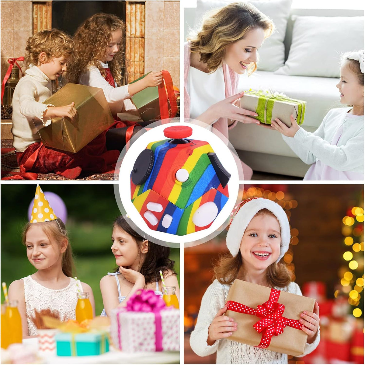 UOOEFUN Juguetes Fidget Pequeños, Juguetes de Cubo de 12 Lados para...