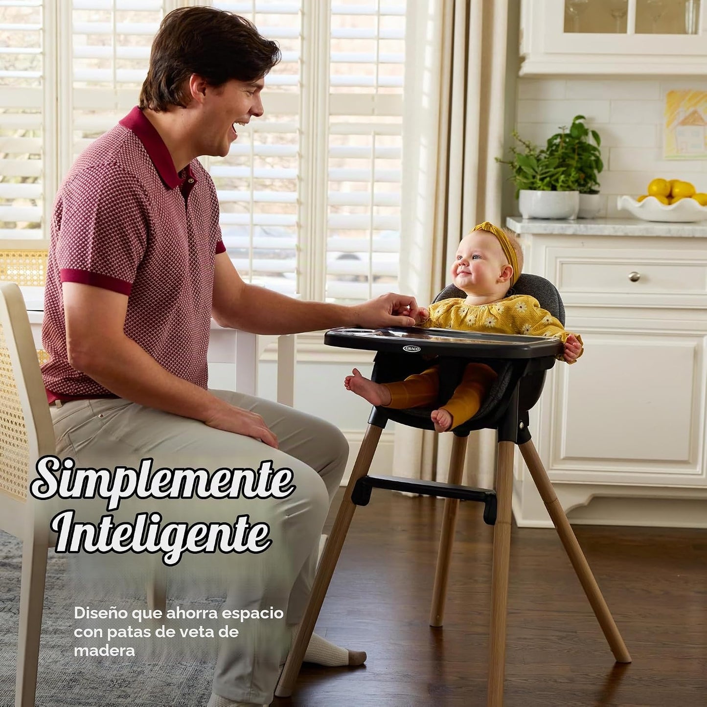Graco Ready2Dine DLX - Silla alta 4 en 1, Linden | 4-en-1: Trona, a...