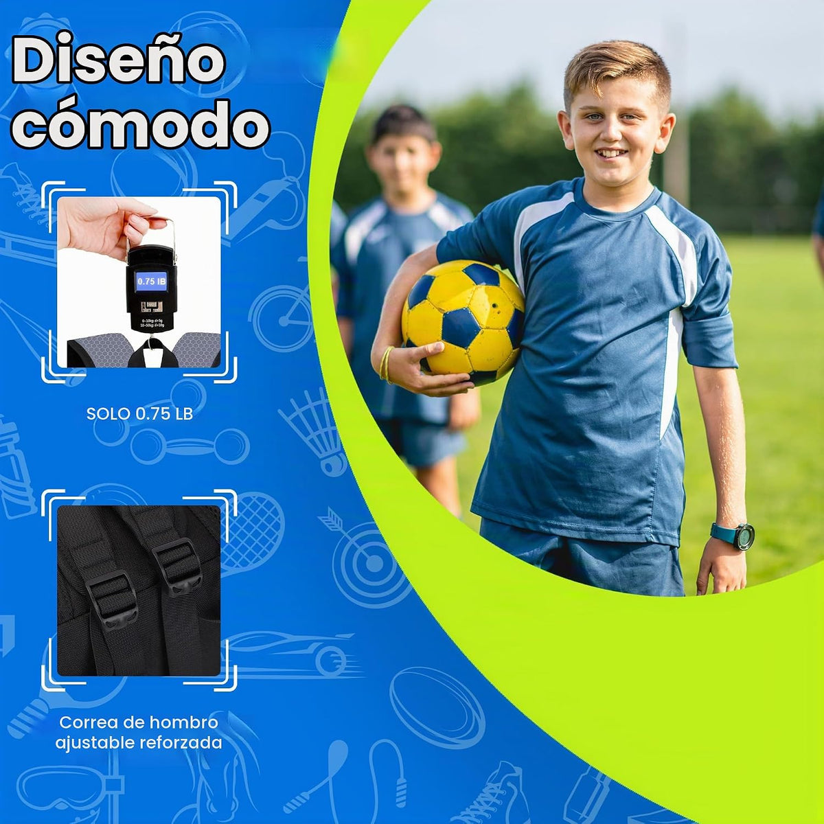 Hsmihair - Mochila de fútbol juvenil - Mochila para fútbol y balonc...