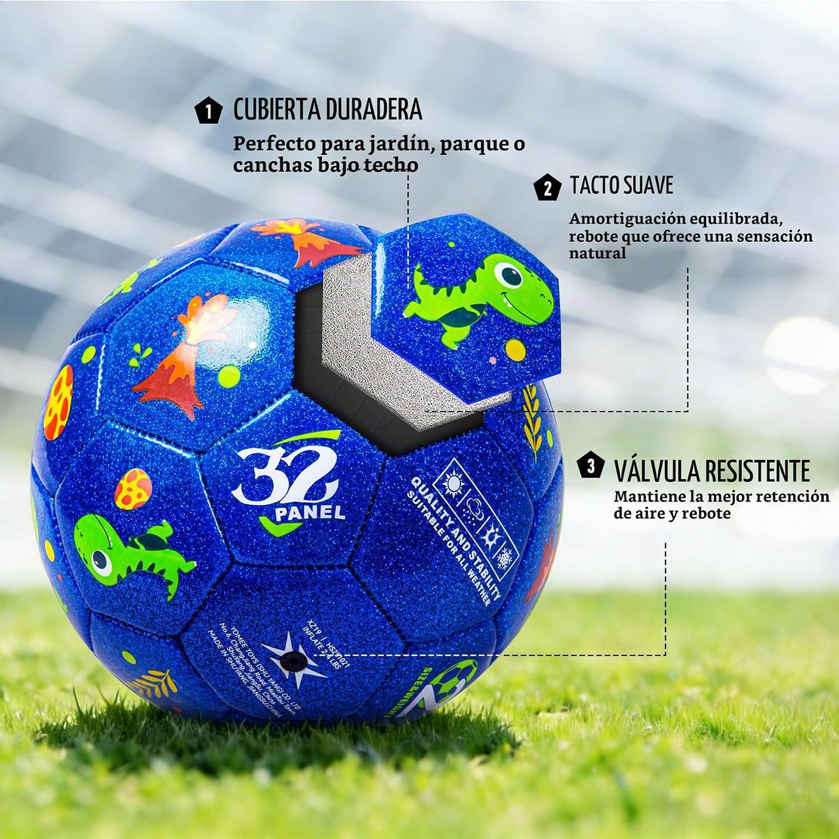 Richball Balón de fútbol para niños pequeños, pelota de fútbol para...