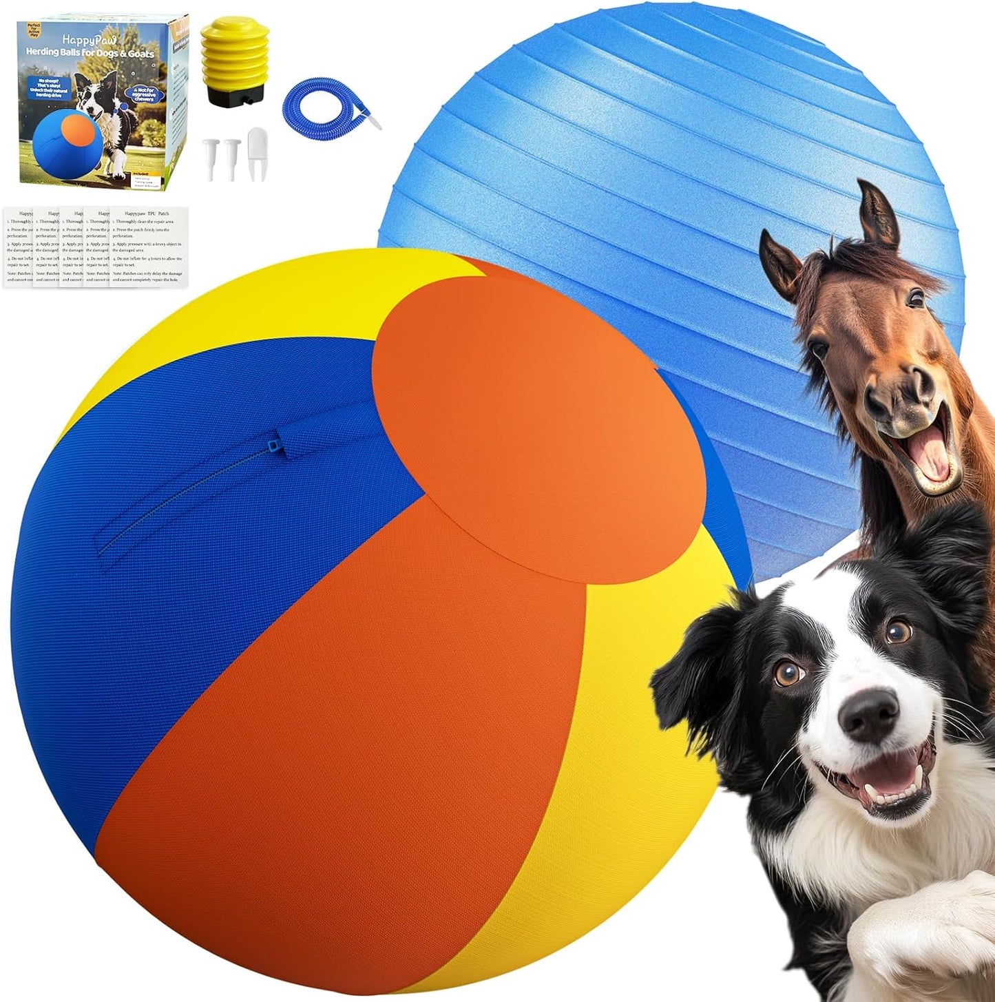 Happypaw Pelota de pastoreo 3.0 mejorada de 18 pulgadas para perros...