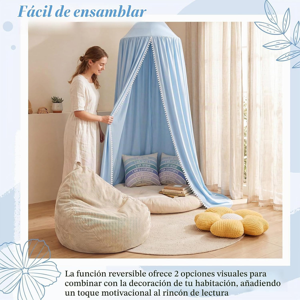 Juego de rincón de lectura para niños con tienda de campaña, funda...