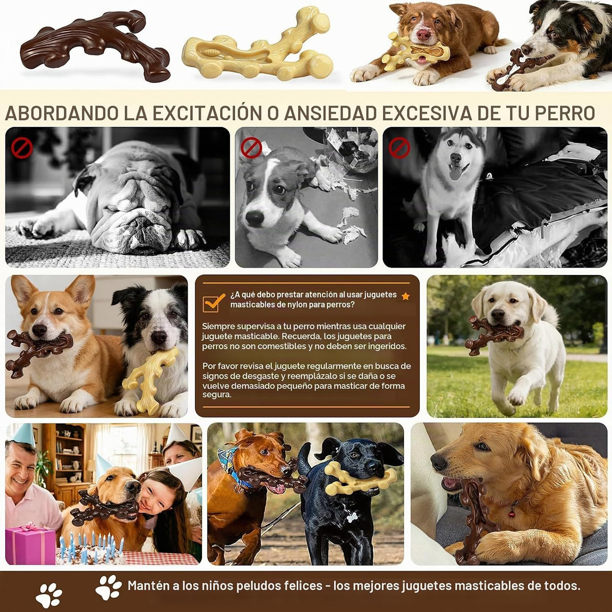 SIHRMIU Paquete de 2 juguetes masticables para perros para masticad...