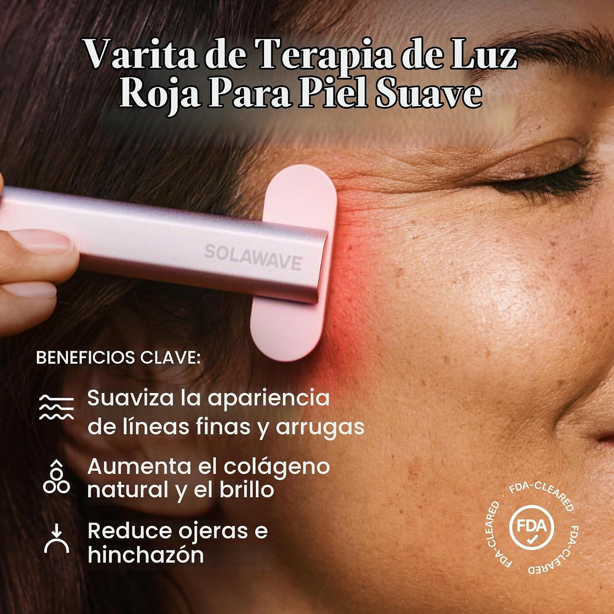 Solawave Varita de terapia de luz roja 4 en 1 para cara y cuello (o...