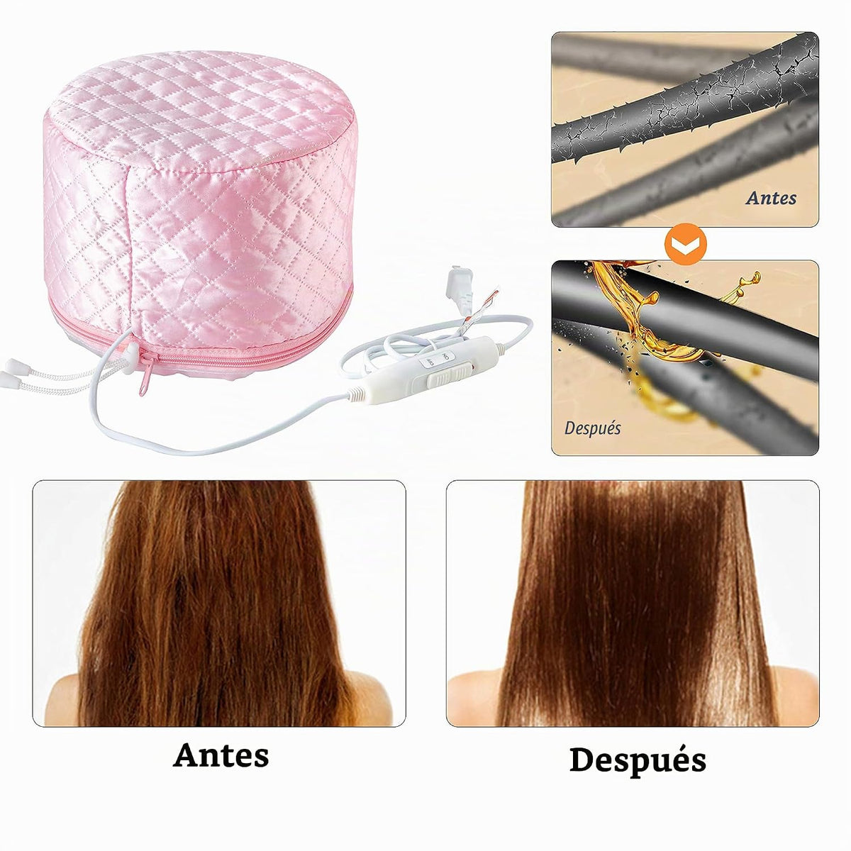 Gorra para el cuidado del cabello, gorra de tratamiento térmico Yom...
