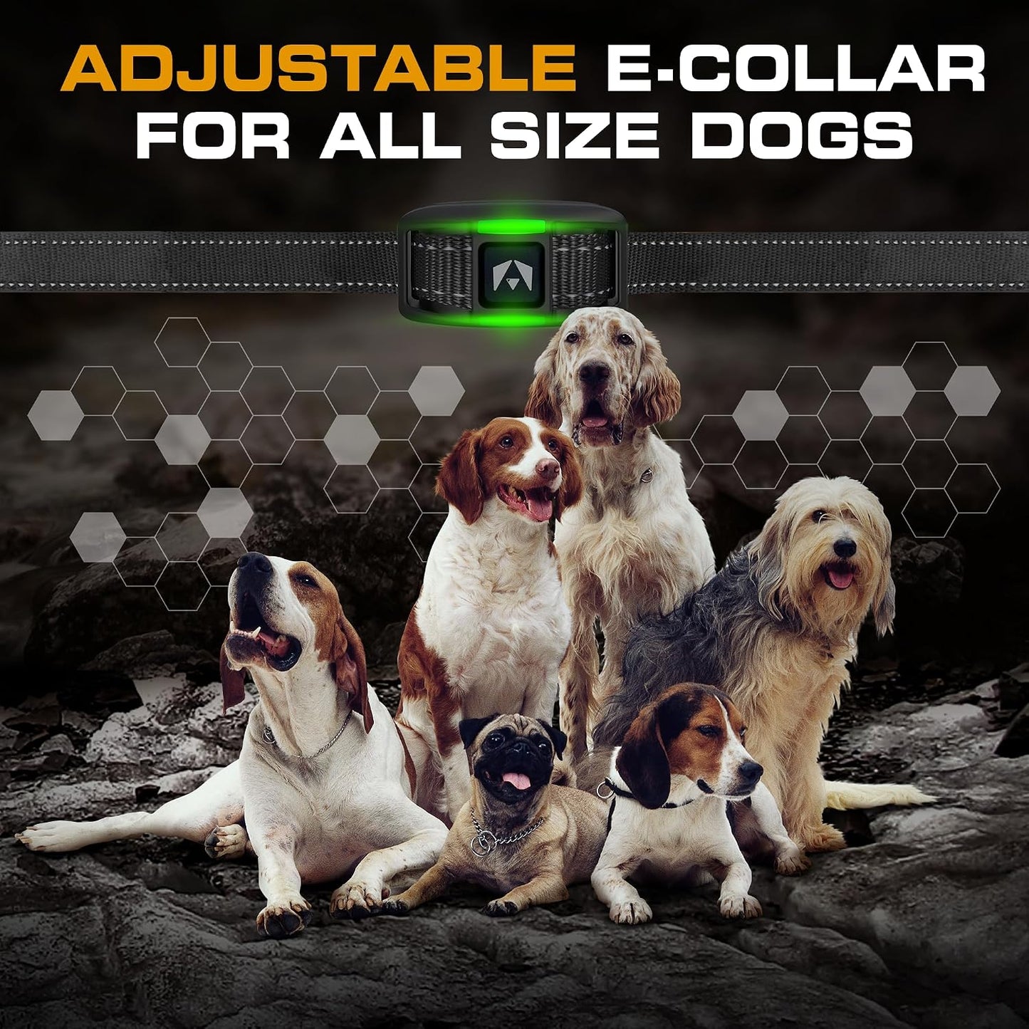 INVIROX Collar de entrenamiento para perros con control remoto, col...