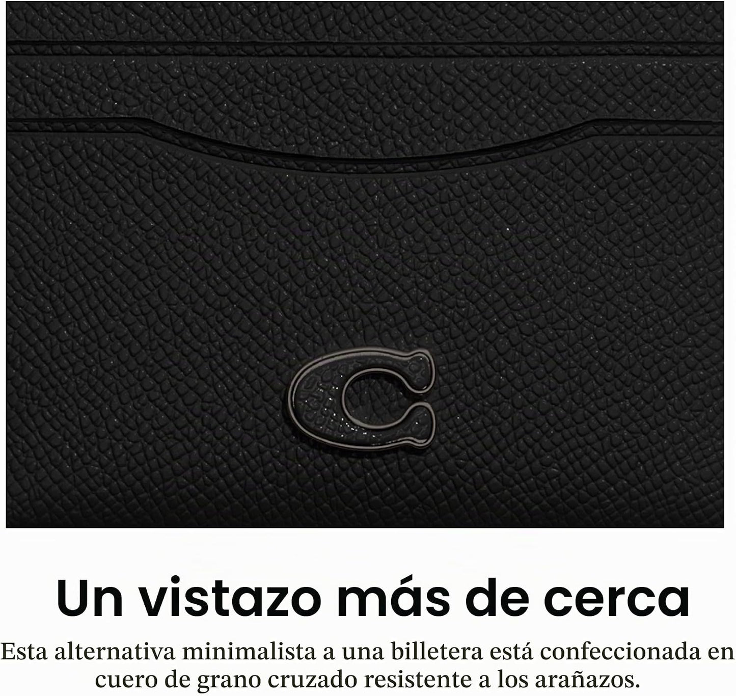 Coach Funda de tarjeta para hombre, color negro, talla única
