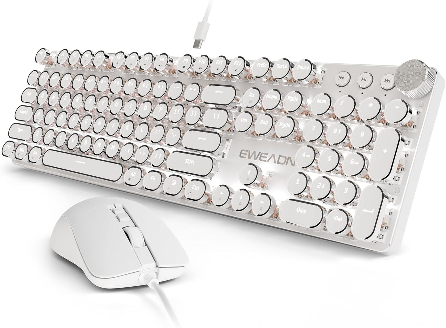 Combo de teclado y mouse con cable para máquina de escribir, interr...