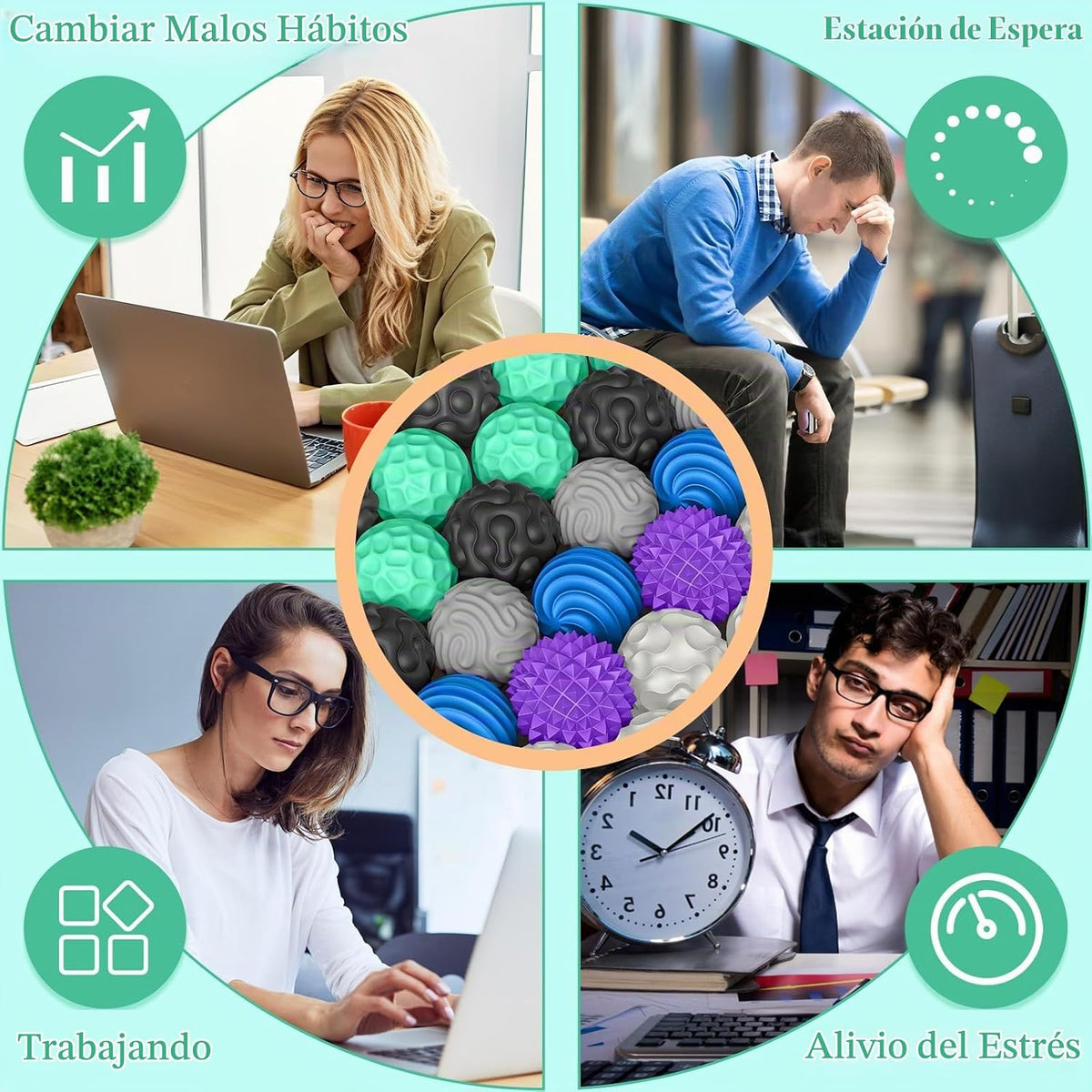 Bolas magnéticas de silicona, juguetes antiestrés para adultos y ad...
