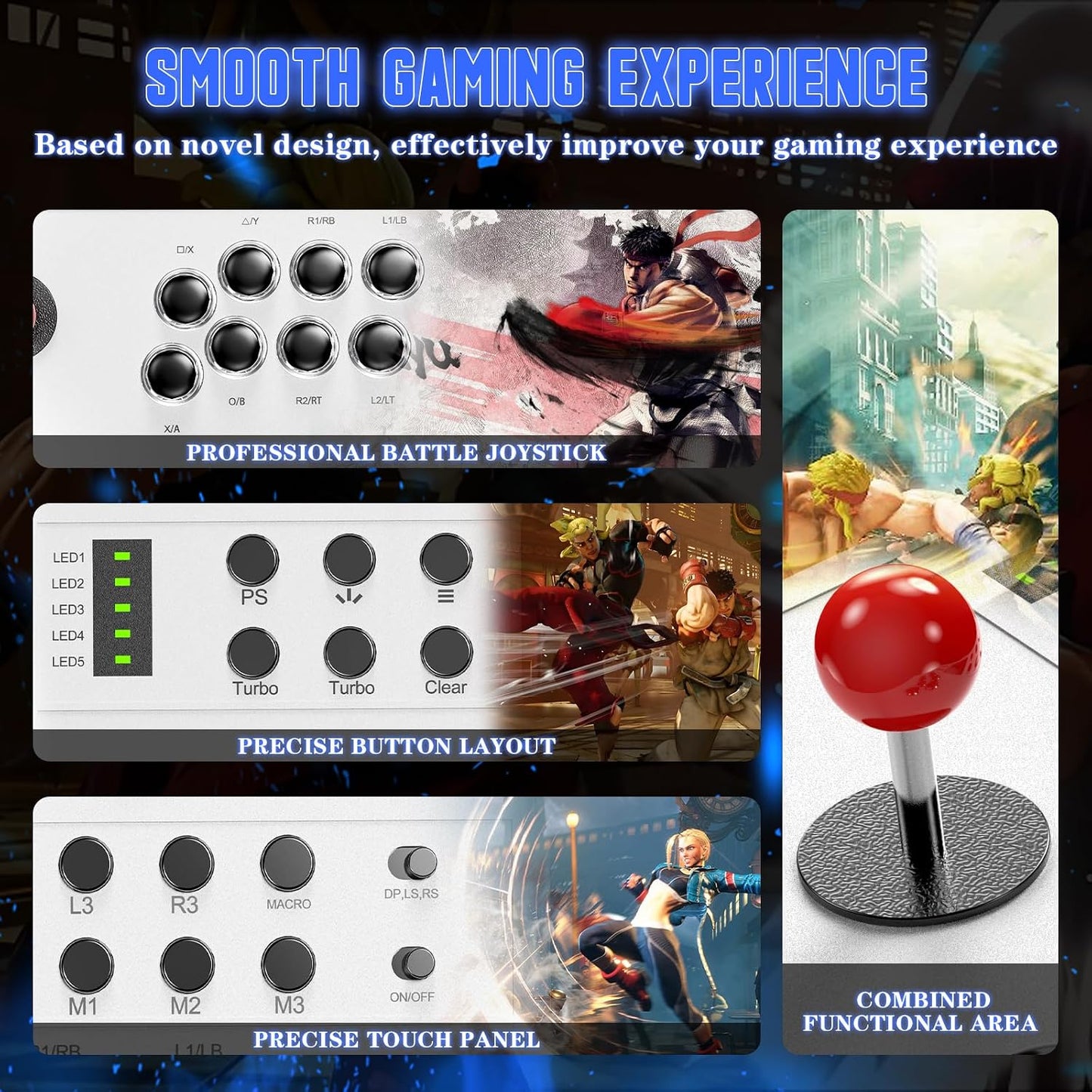 Nonbliep Arcade Stick con Cable Compatible con PS5\/PS4\/PC\/, para...