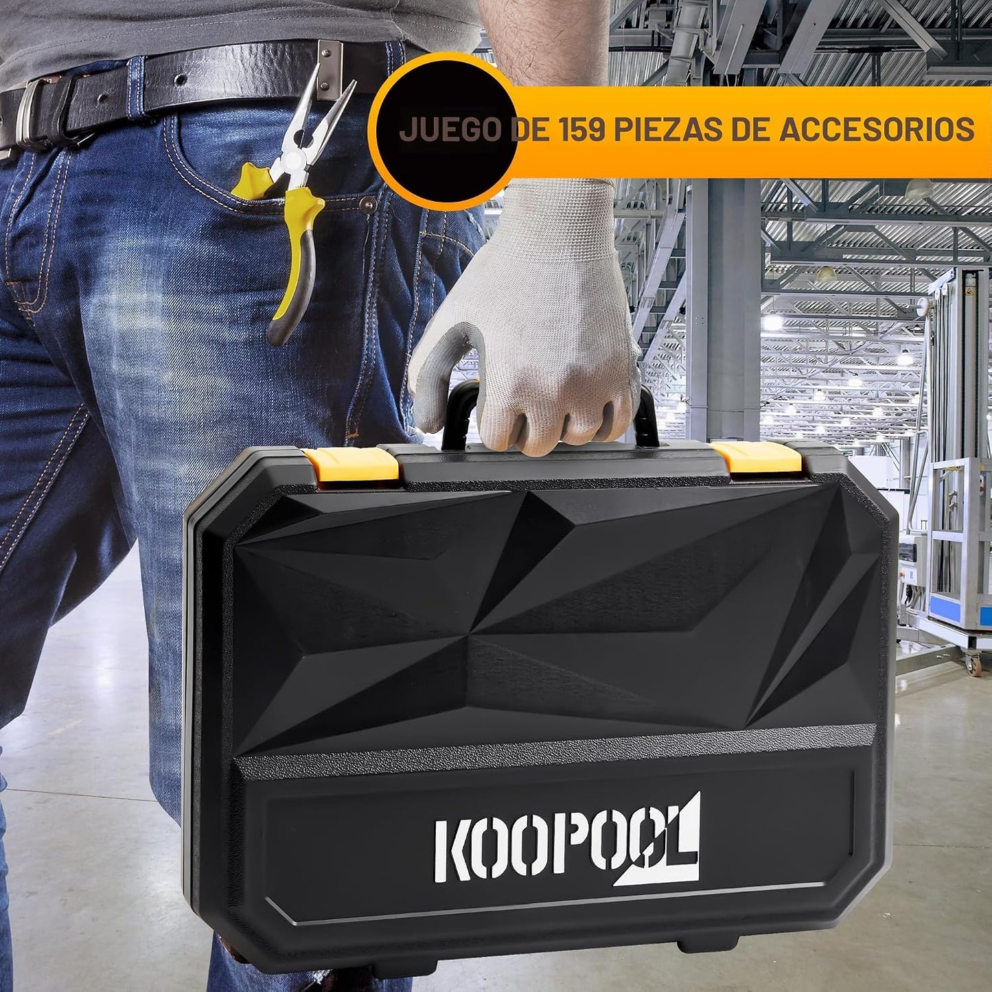 KOOPOOL Juego de 159 herramientas, kit de caja de herramientas para...