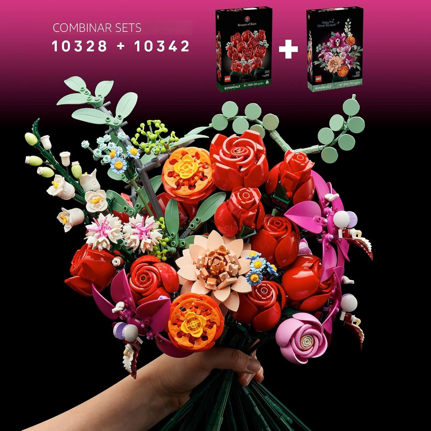 LEGO Botanicals - Ramo de rosas artificiales, juego de construcción...