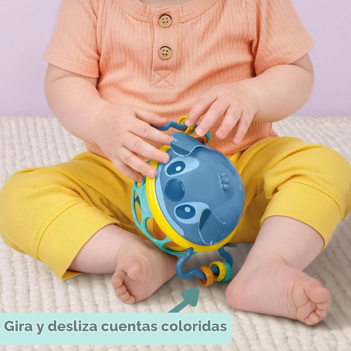 Sonaja de Disney Baby Stitch Oball de Bright Starts, juguete fácil...