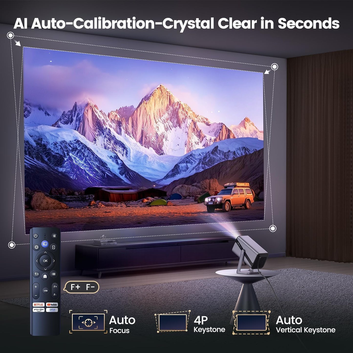 Soporte 4K, enfoque automático, soporte ajustable de 360°: mini pro...