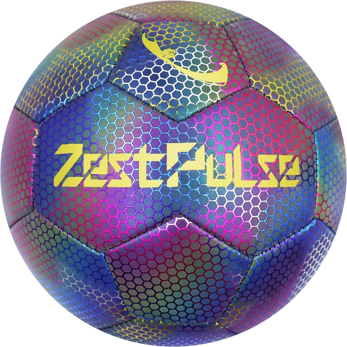 ZestPulse Balón de fútbol holográfico reflectante tamaño 3, 4 y 5 p...