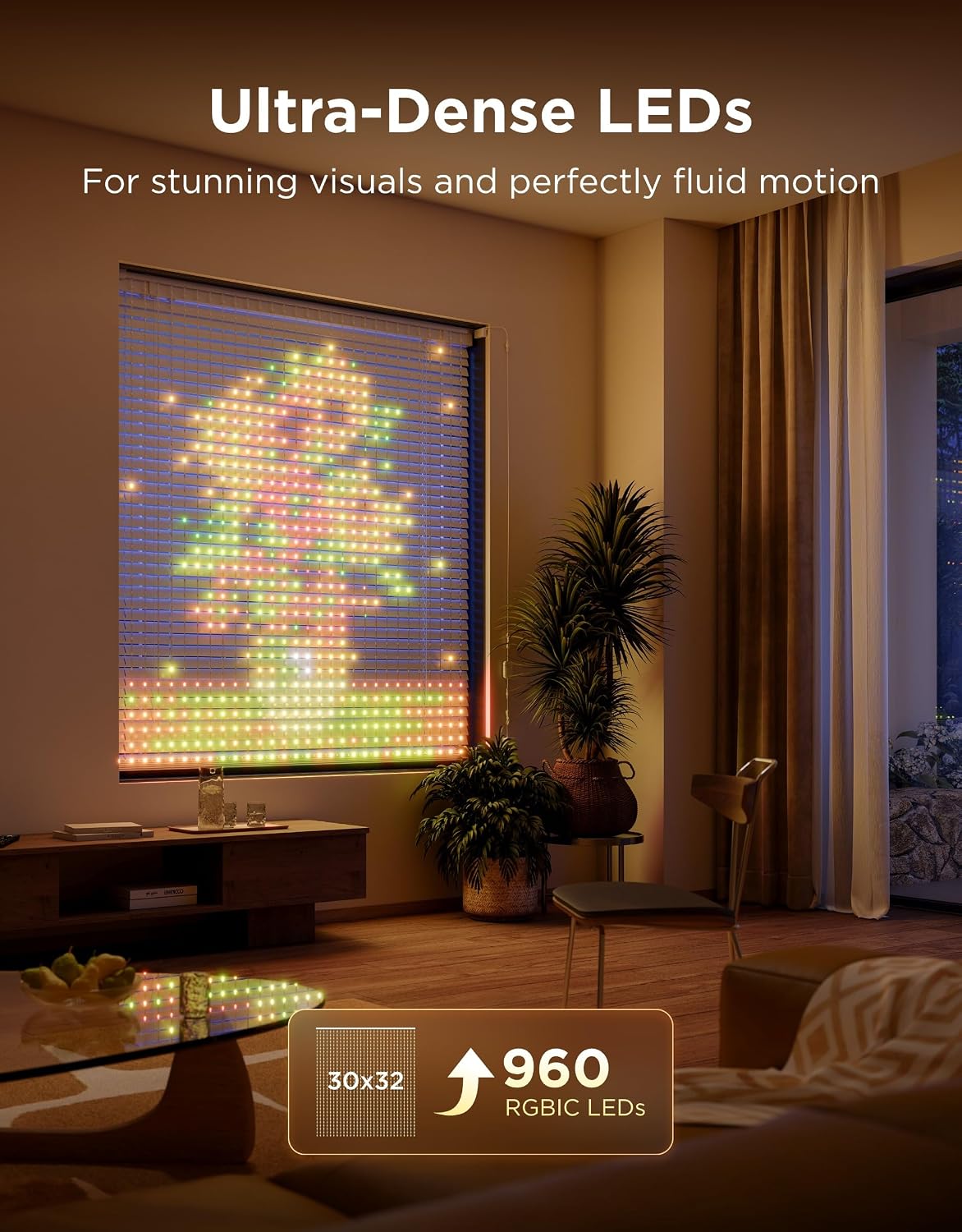 Govee Luces de Cortina Pro, 960 LEDs Mejorados Inteligentes que Cam...