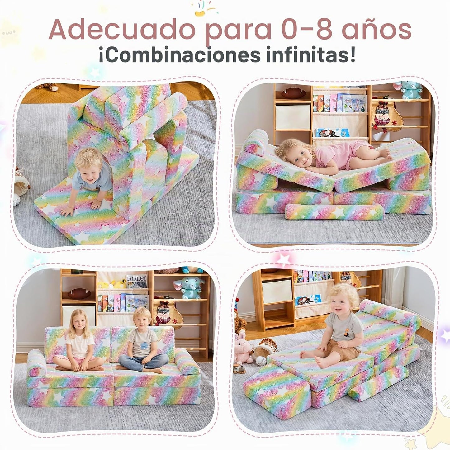 IFNOW Sofá Modular para Niños, Sofá para Niños Pequeños, Sofá Secci...