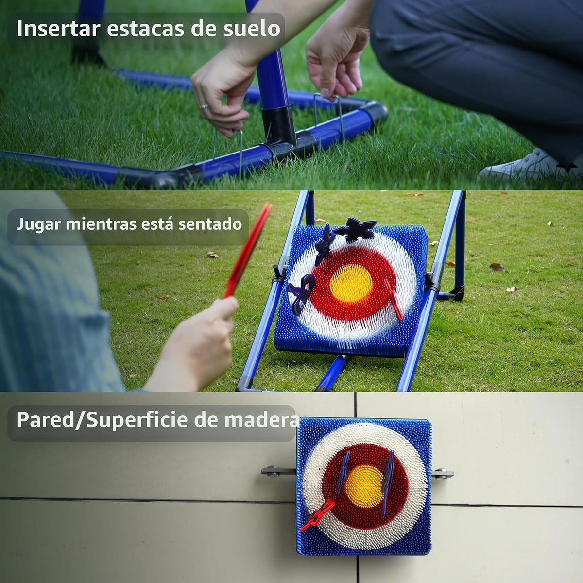 BunnyBoo Juego de lanzamiento de hachas para objetivo de cerdas de...
