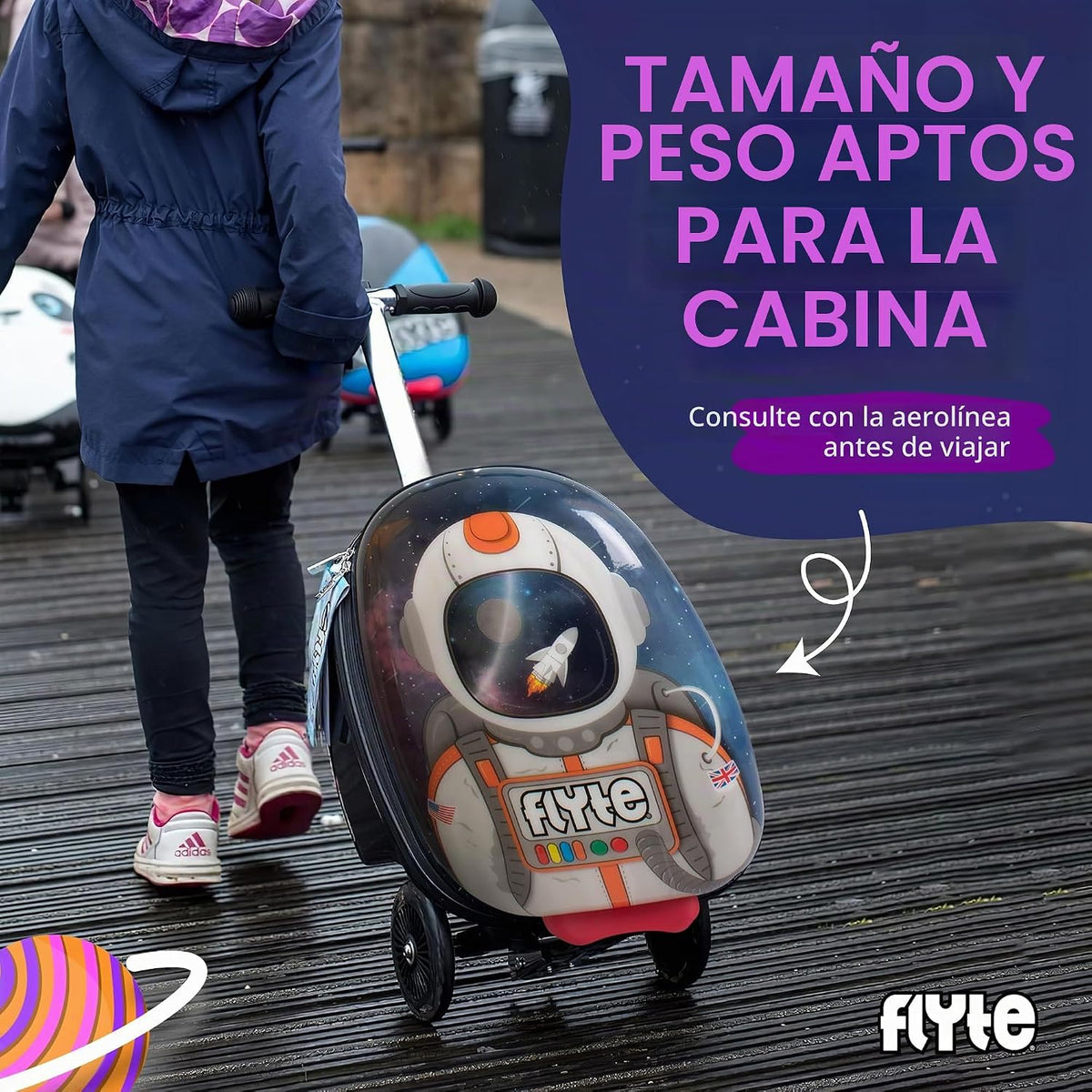 Flyte Maleta Scooter - 2 en 1, Maleta de Montar de 18 pulgadas para...