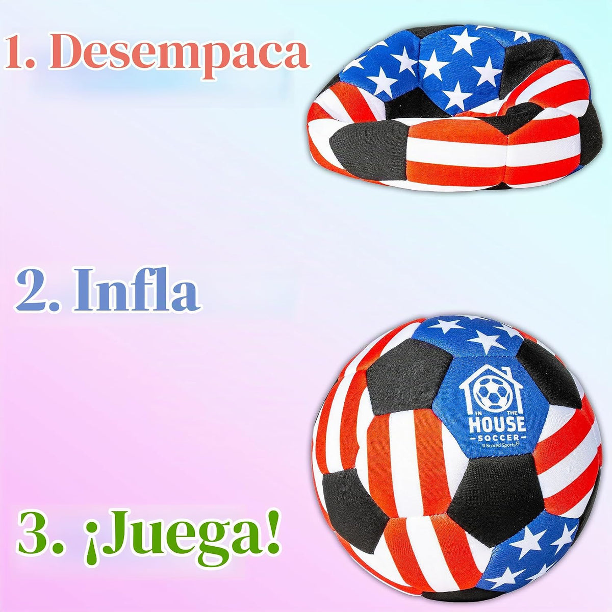 U Scored Sports in The House - Balón de fútbol acolchado tamaño 4 p...