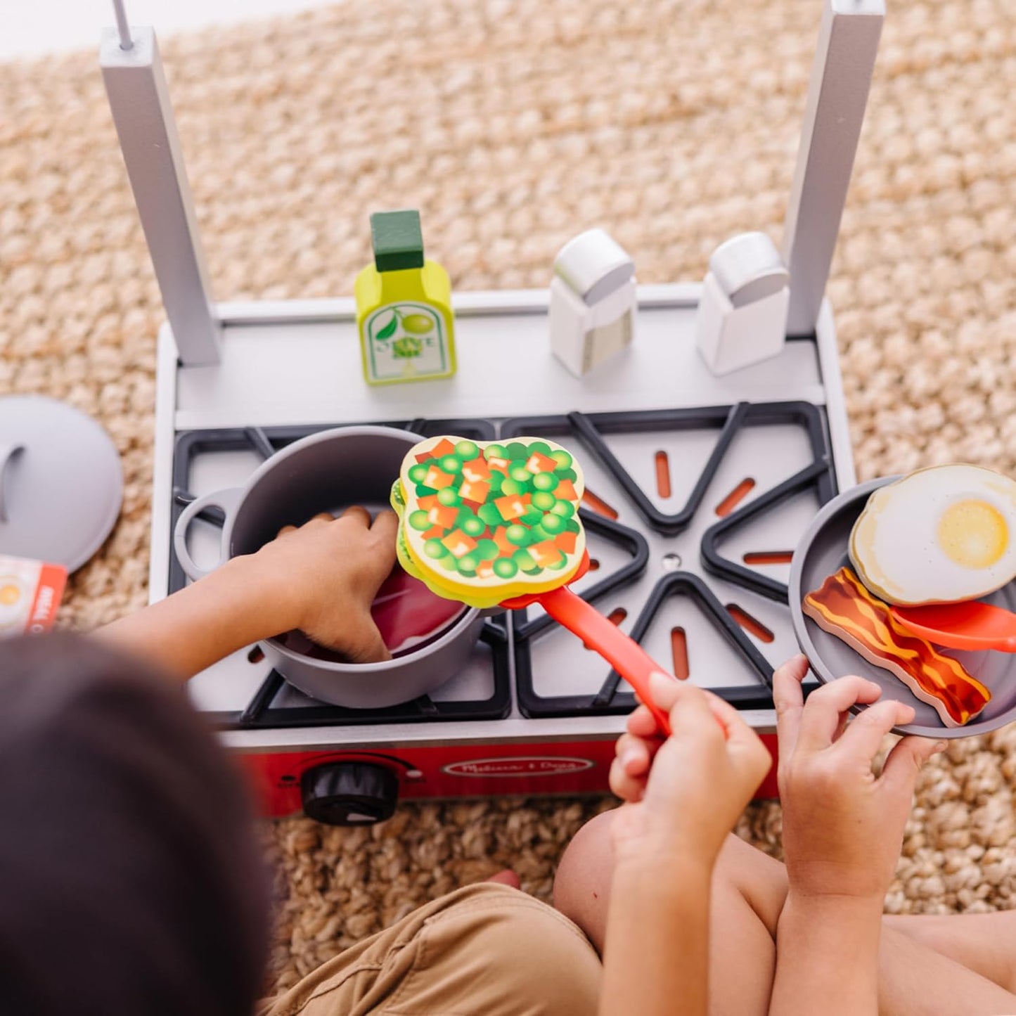 Melissa &amp; Doug Juego de cocina de madera de lujo de 19 piezas c...