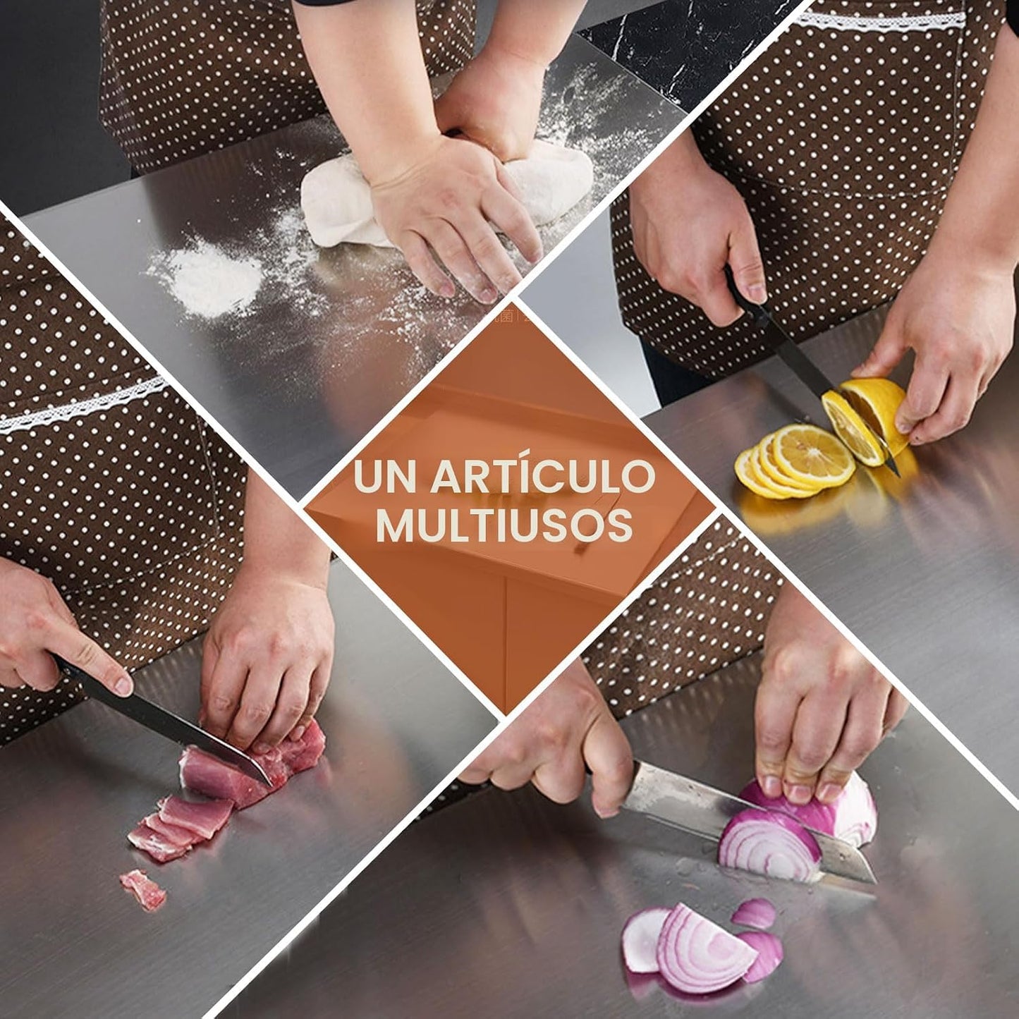 Tablas de cortar de acero inoxidable para cocina, tablas de cortar...