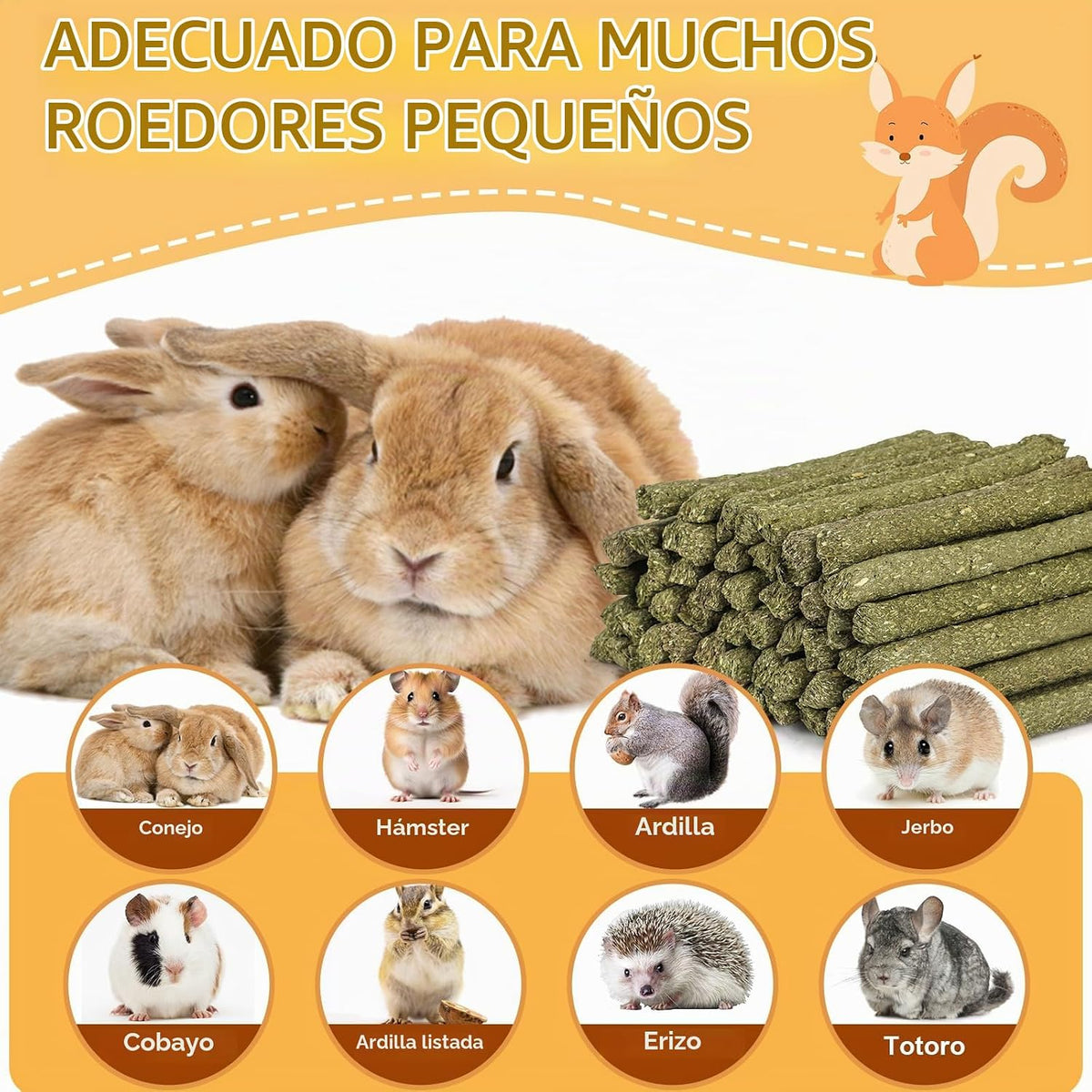 52 palitos masticables de conejo, juguetes de conejillo de indias,...