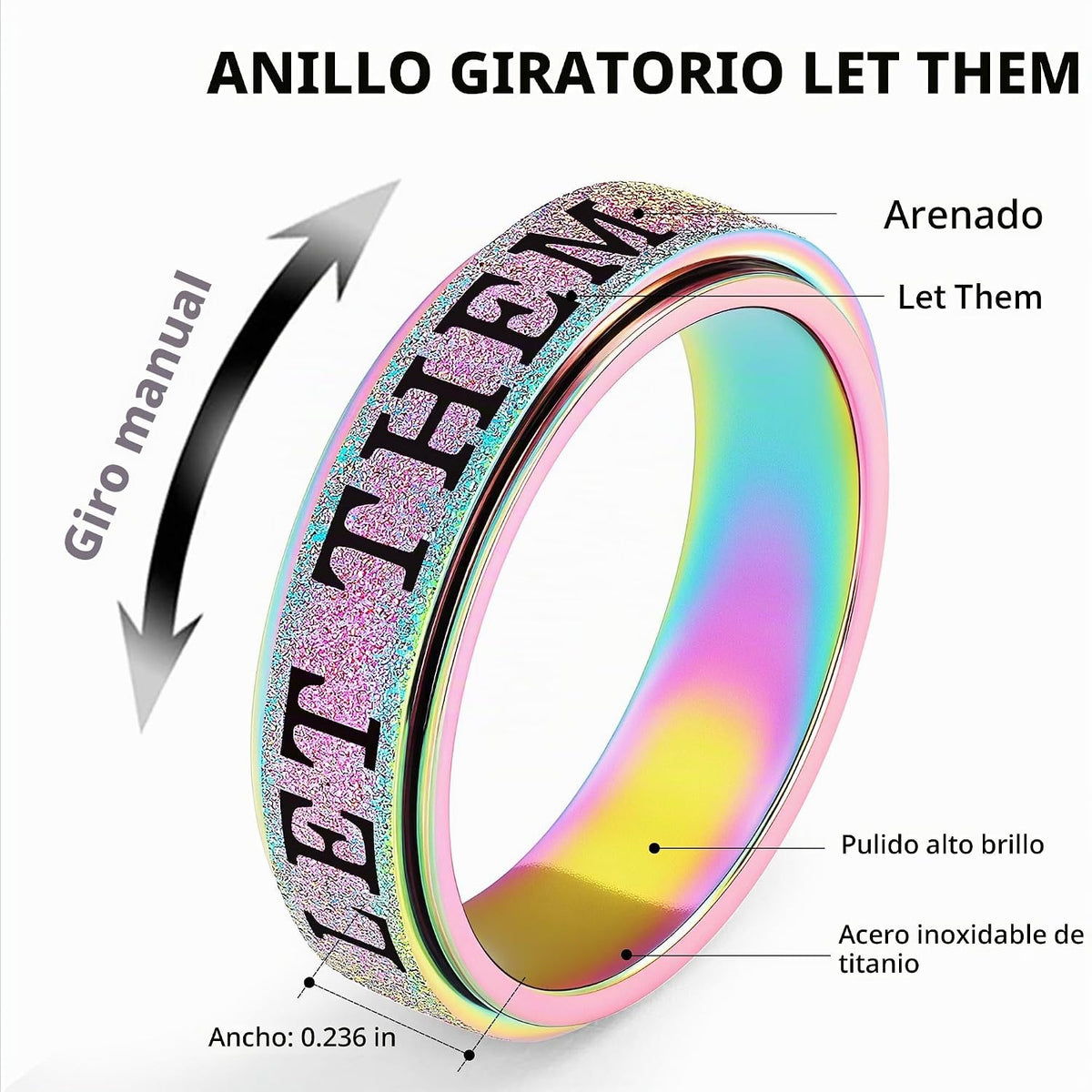 Anillos antiestrés para adultos OreilleStar: Anillo giratorio lindo...