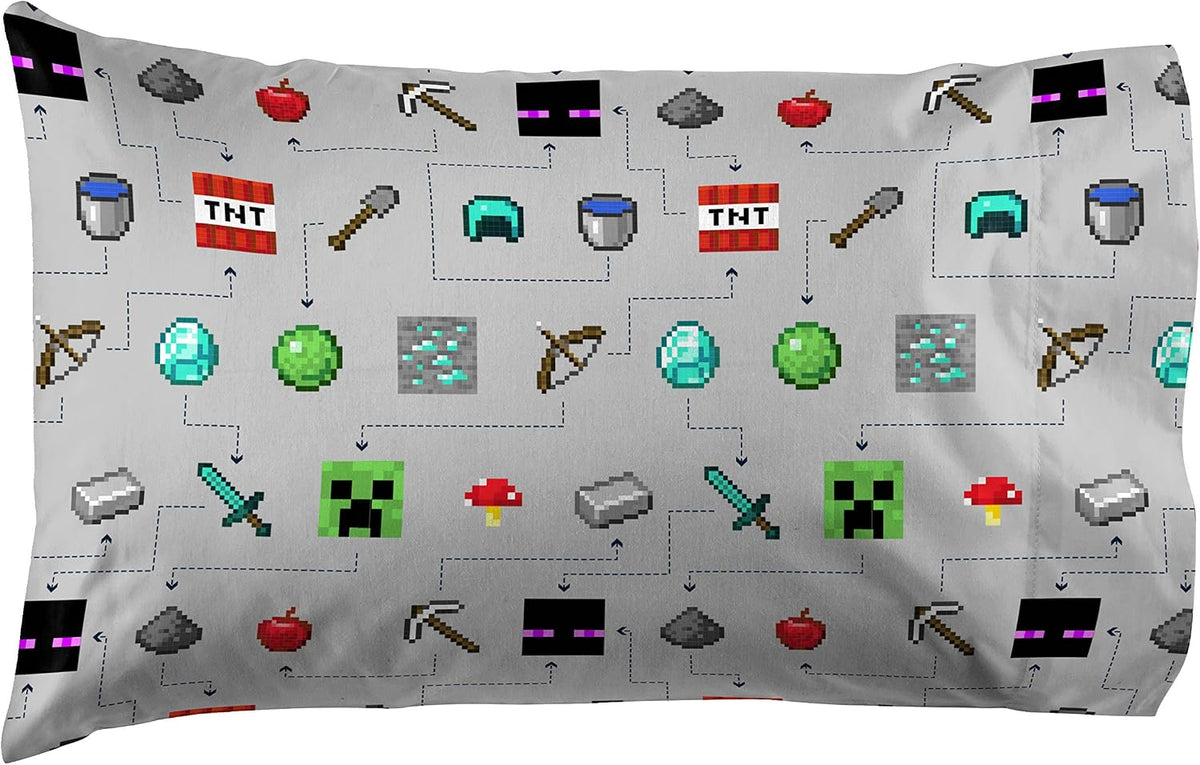 Jay Franco Monster Hunters de Minecraft - Juego de sábanas de tamañ...