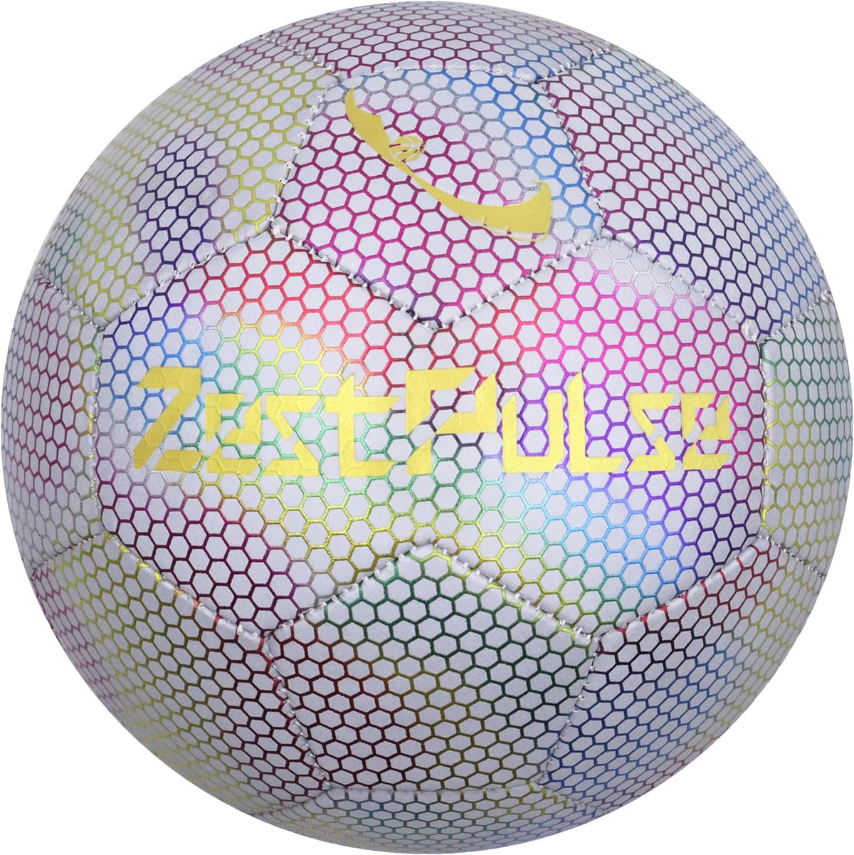 ZestPulse Balón de fútbol holográfico reflectante tamaño 3, 4 y 5 p...
