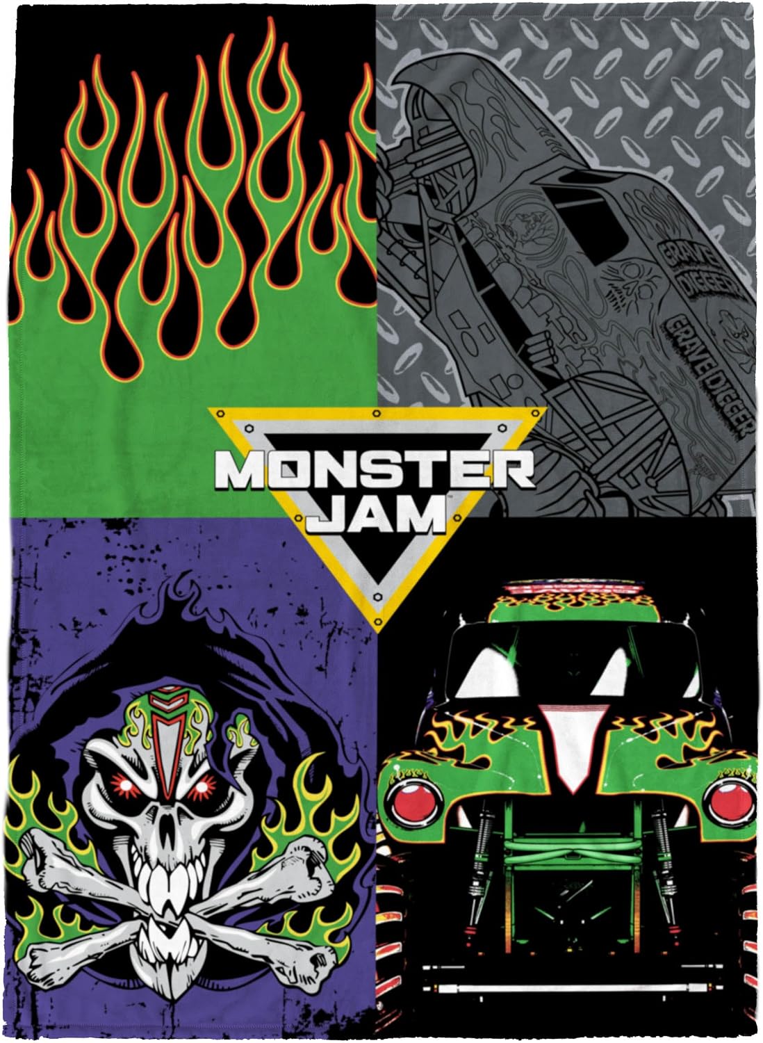 Jay Franco Manta de felpa para niños, multicolor - Monster Jam, 60...