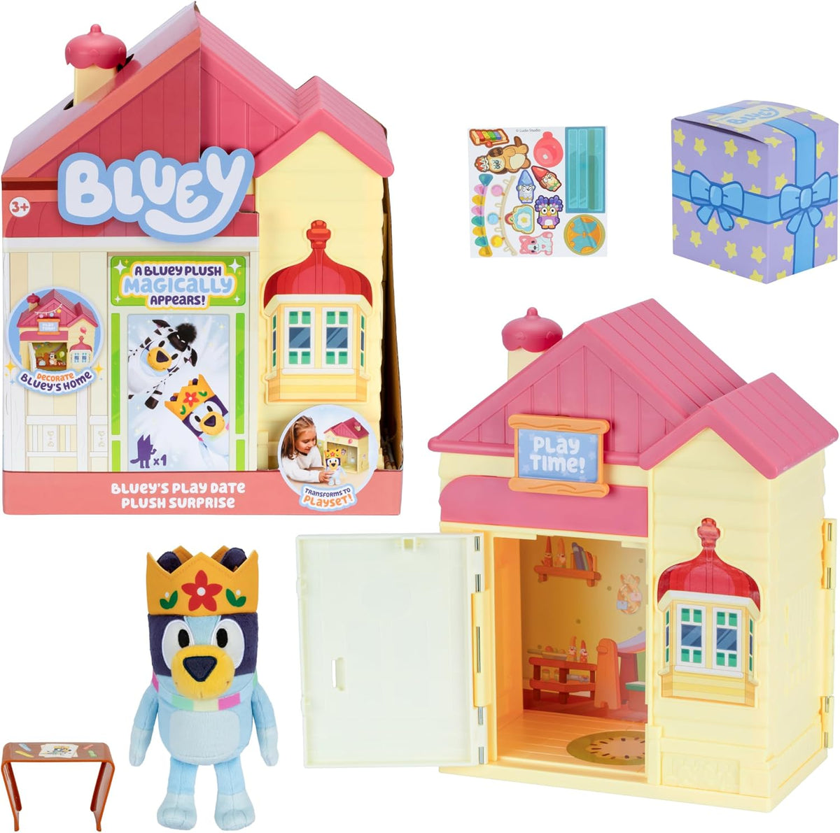 Bluey 's Play Date Plush Surprise - Juego de casa para niños pe...
