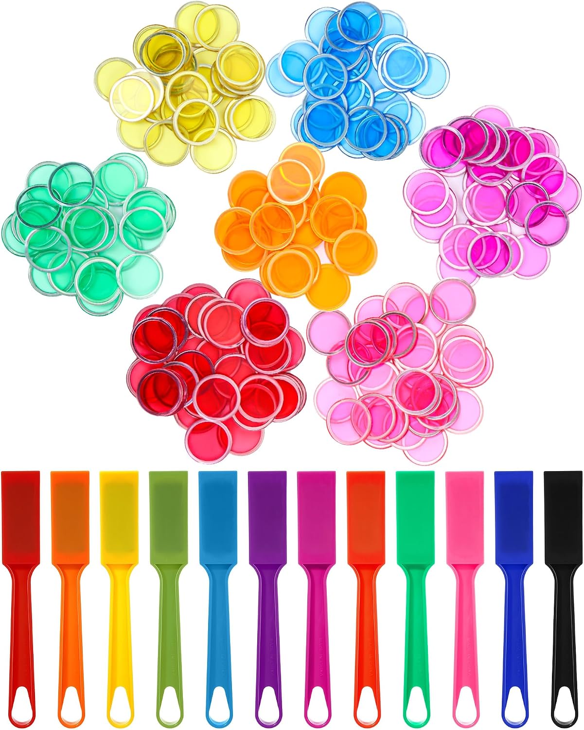 Sanwuta Varitas magnéticas de bingo de 12 colores, 350 fichas metál...