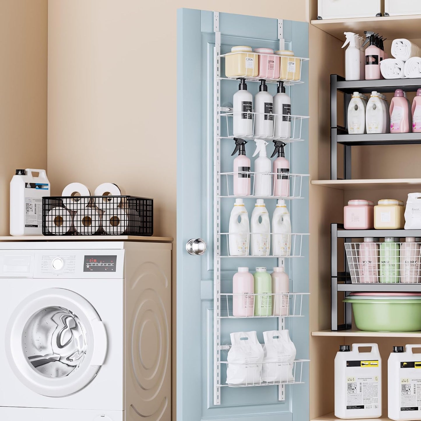 Delamu Organizador de Despensa para Puerta, Organizador Ajustable d...