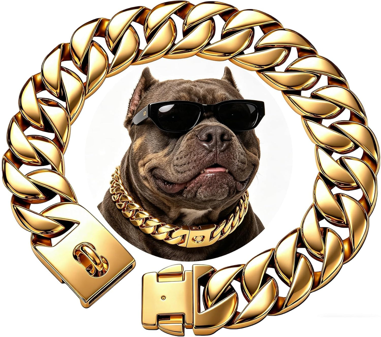 Collares de perro resistentes para perros grandes, collar de cadena...