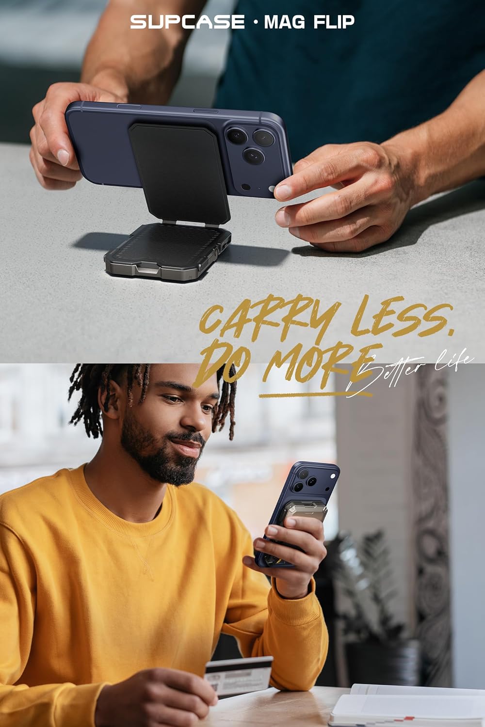 SUPCASE para cartera MagSafe con soporte, cartera magnética para ho...