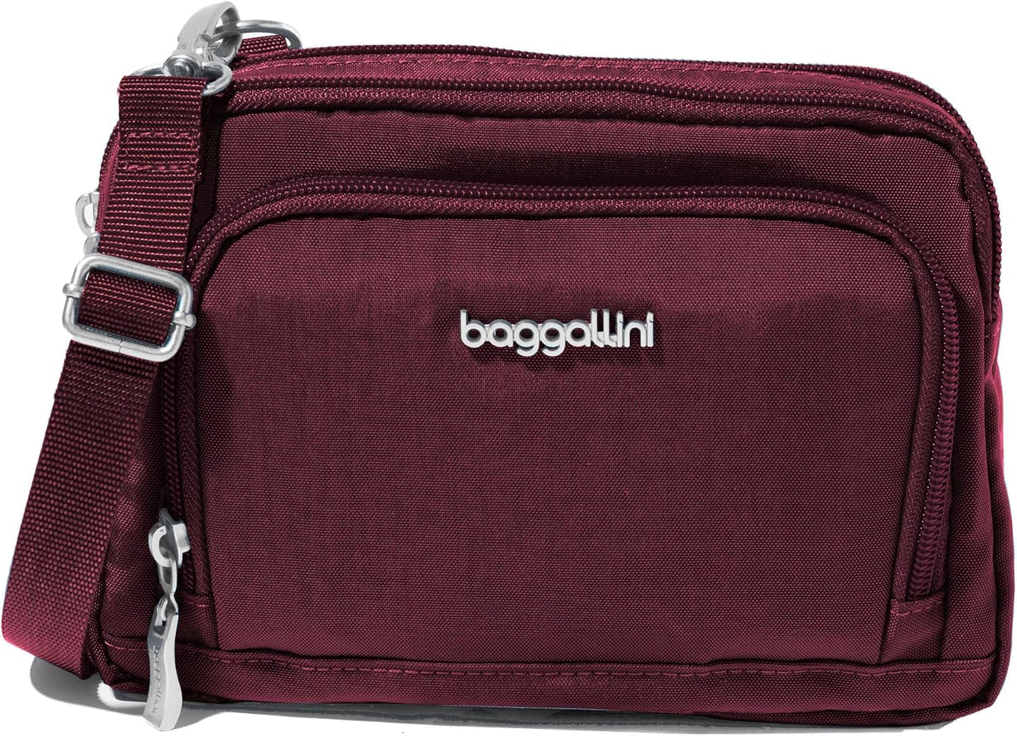 Baggallini Triple cremallera con billetera frontal\/Cartera RFID Tr...