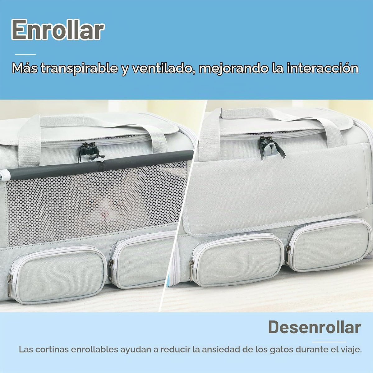 Transportador de gatos y perros para mascotas de hasta 15 libras, t...