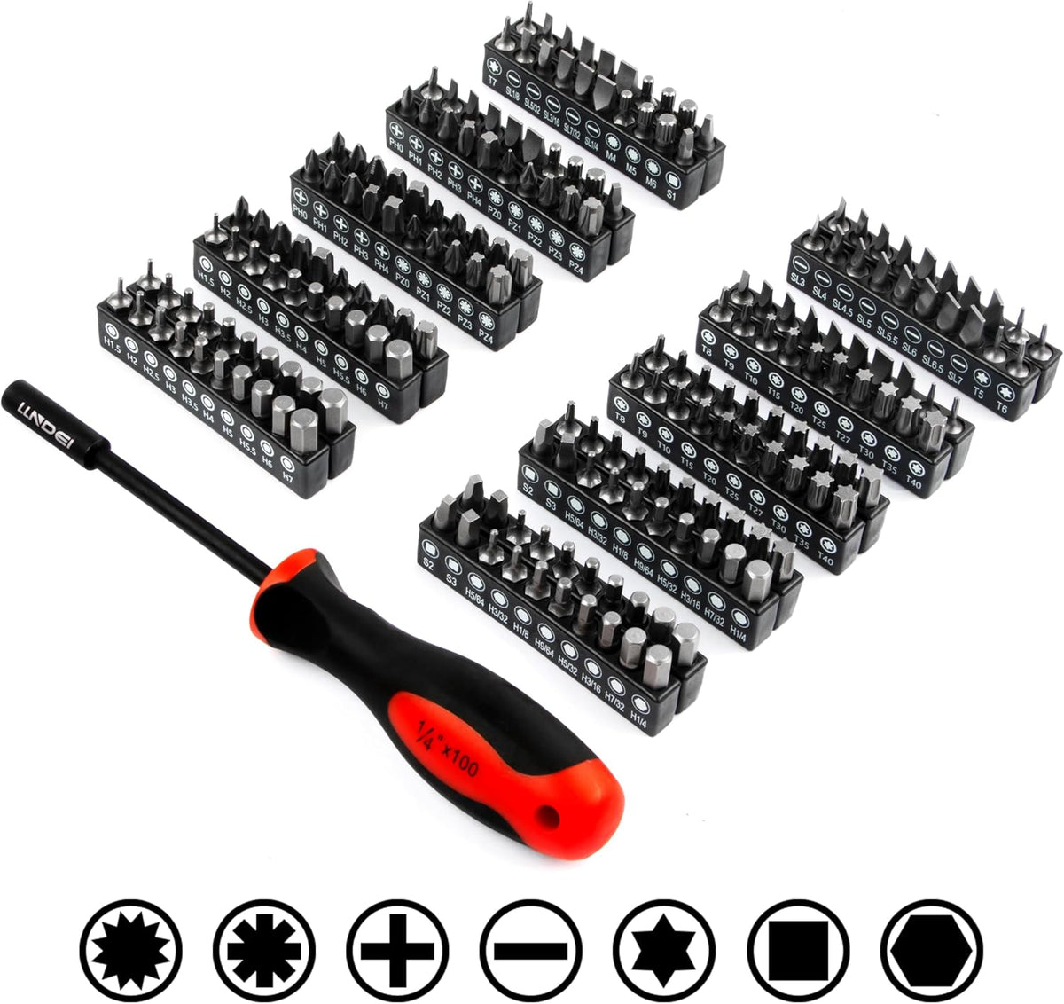 LLNDEI Juego de herramientas mecánicas y juego de llaves, 1\/4"...
