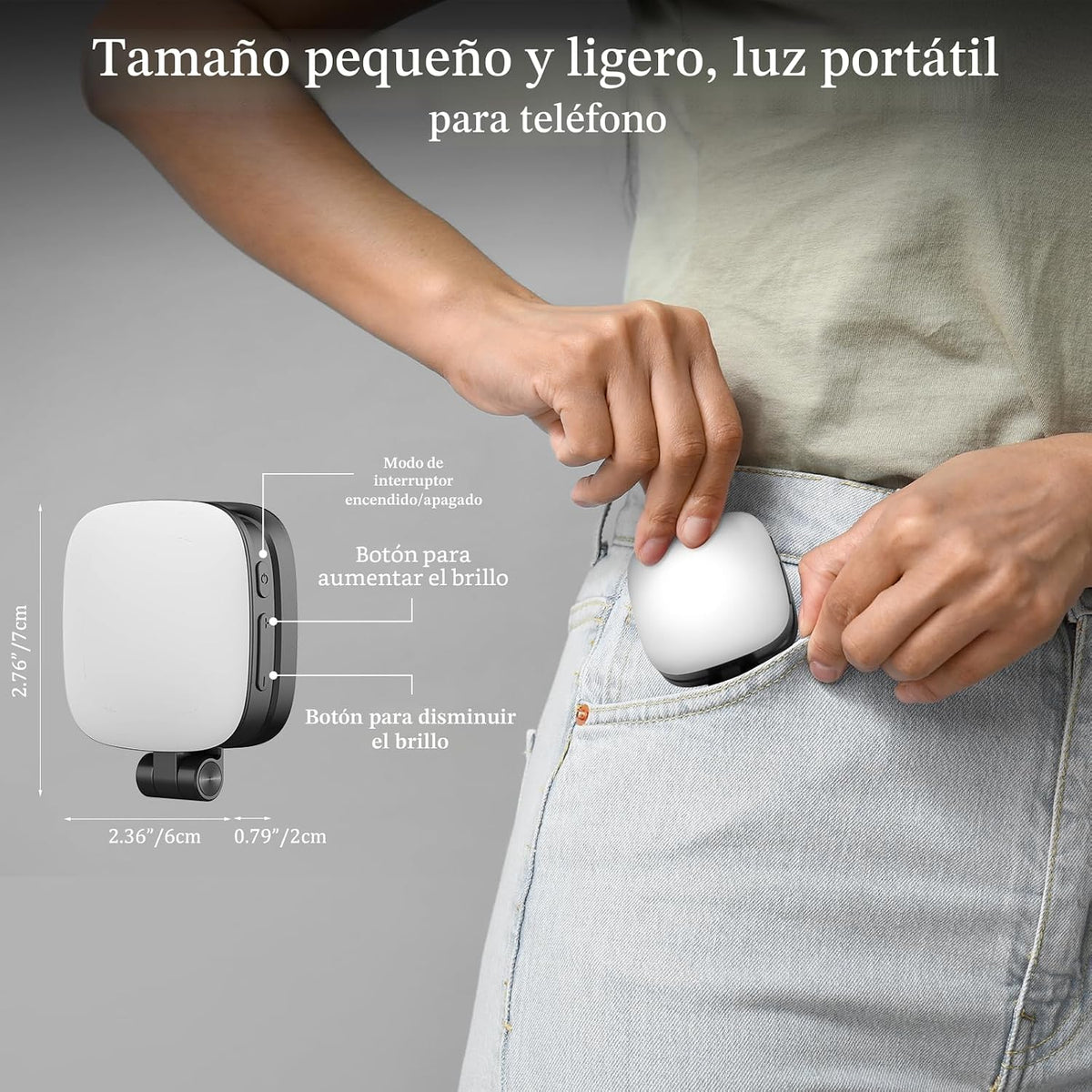 Luz de selfie magnética MagSafe con espejo para iPhone \u2013 Luz d...