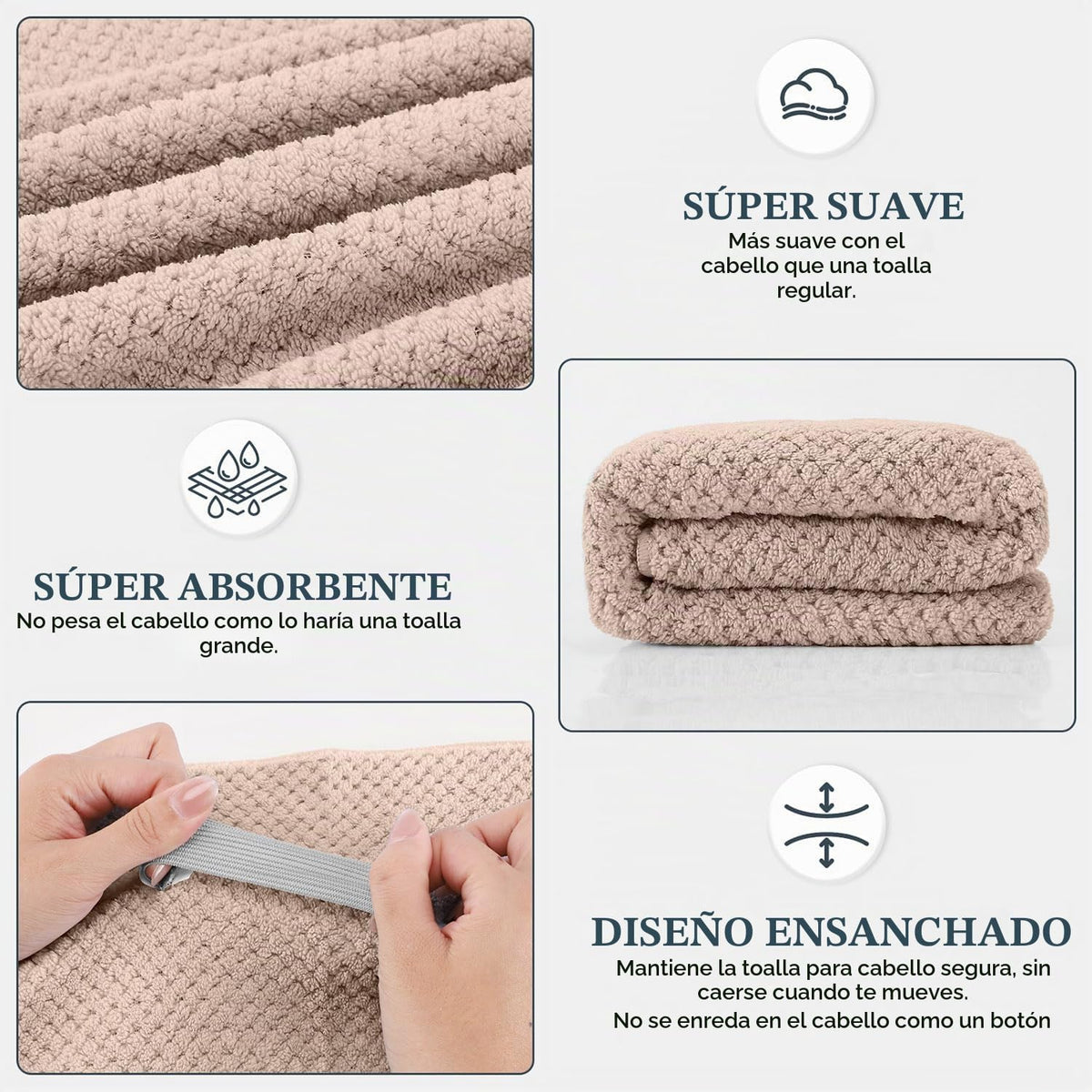 BEoffer Paquete de 2 toallas de microfibra para el cabello - 41 x 2...