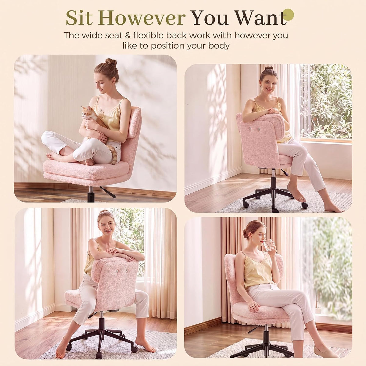 GTPOFFICE Silla de tocador, cómoda silla de oficina, silla de salón...