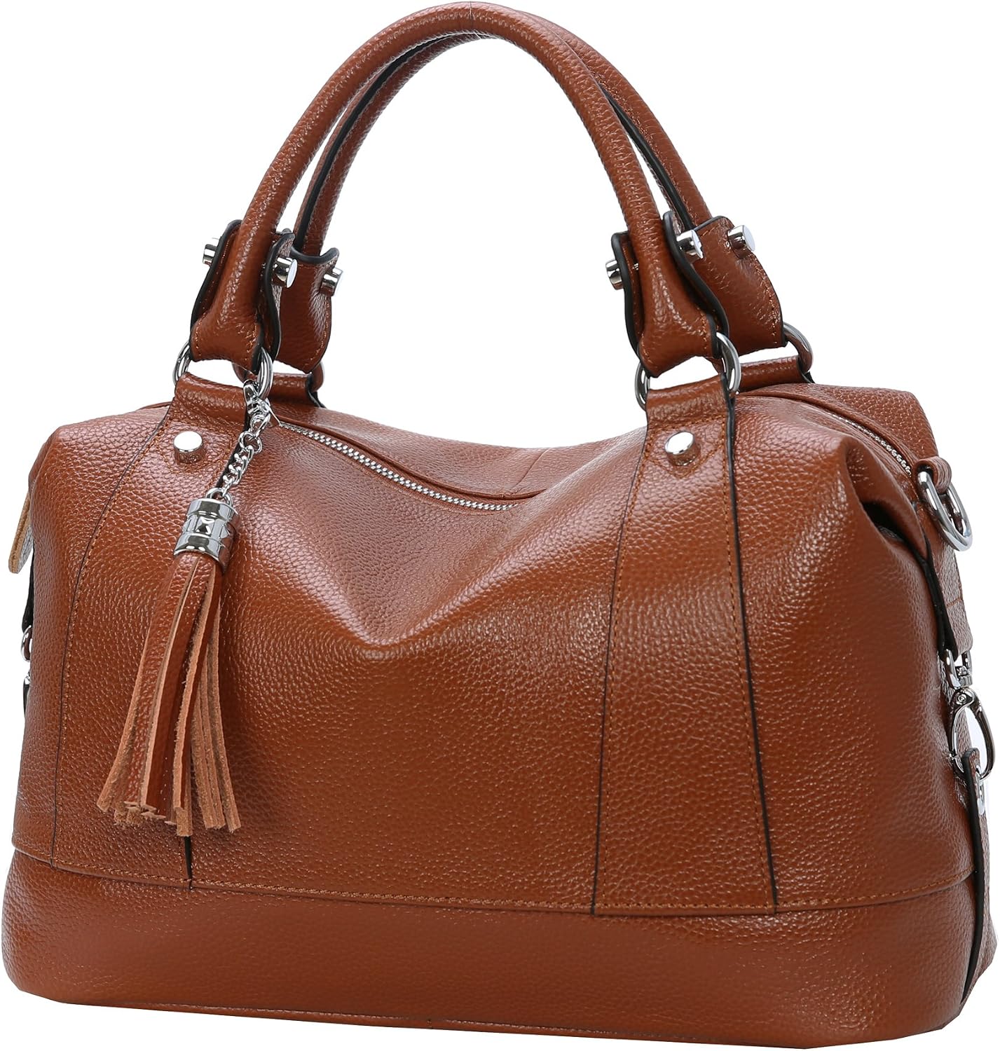 Heshe Bolsos de hombro de cuero genuino para mujer, bolsos satchel,...