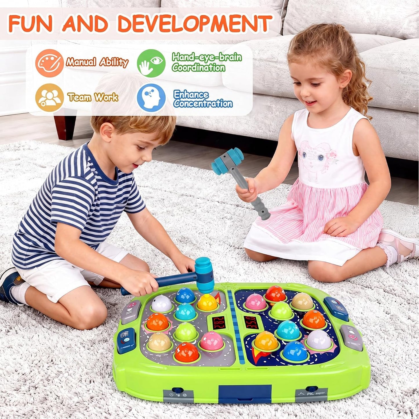 Juego de Golpear Topos para Niños Pequeños, Juguetes para Niños y N...