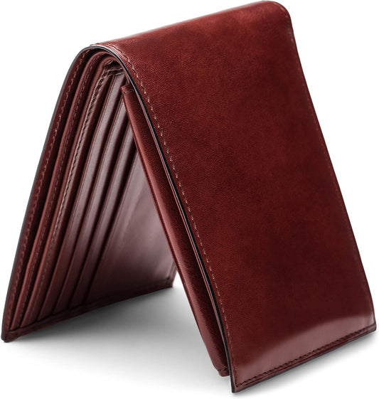 Bosca Billetera de cuero italiano de crédito para hombre con tarjet...