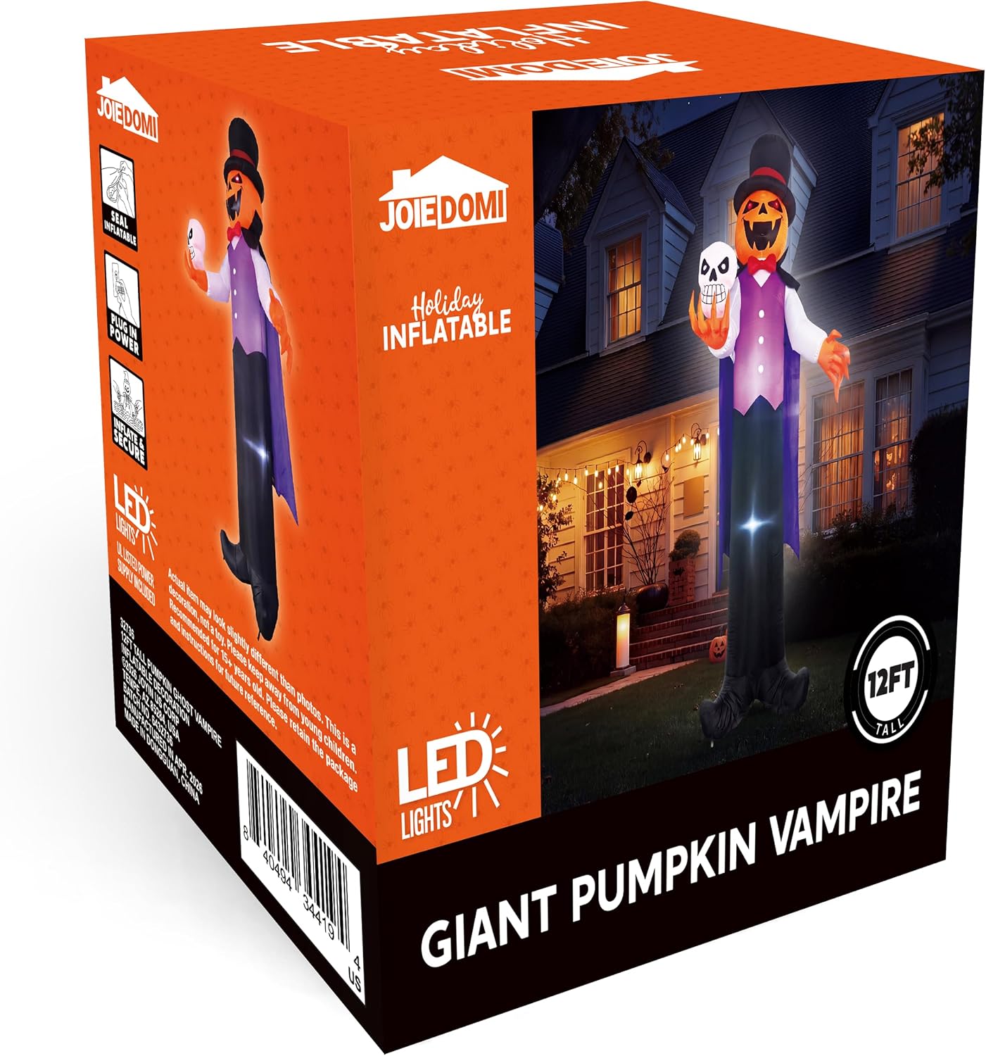 Joiedomi Calabaza inflable gigante de Halloween de 12 pies, vampiro...